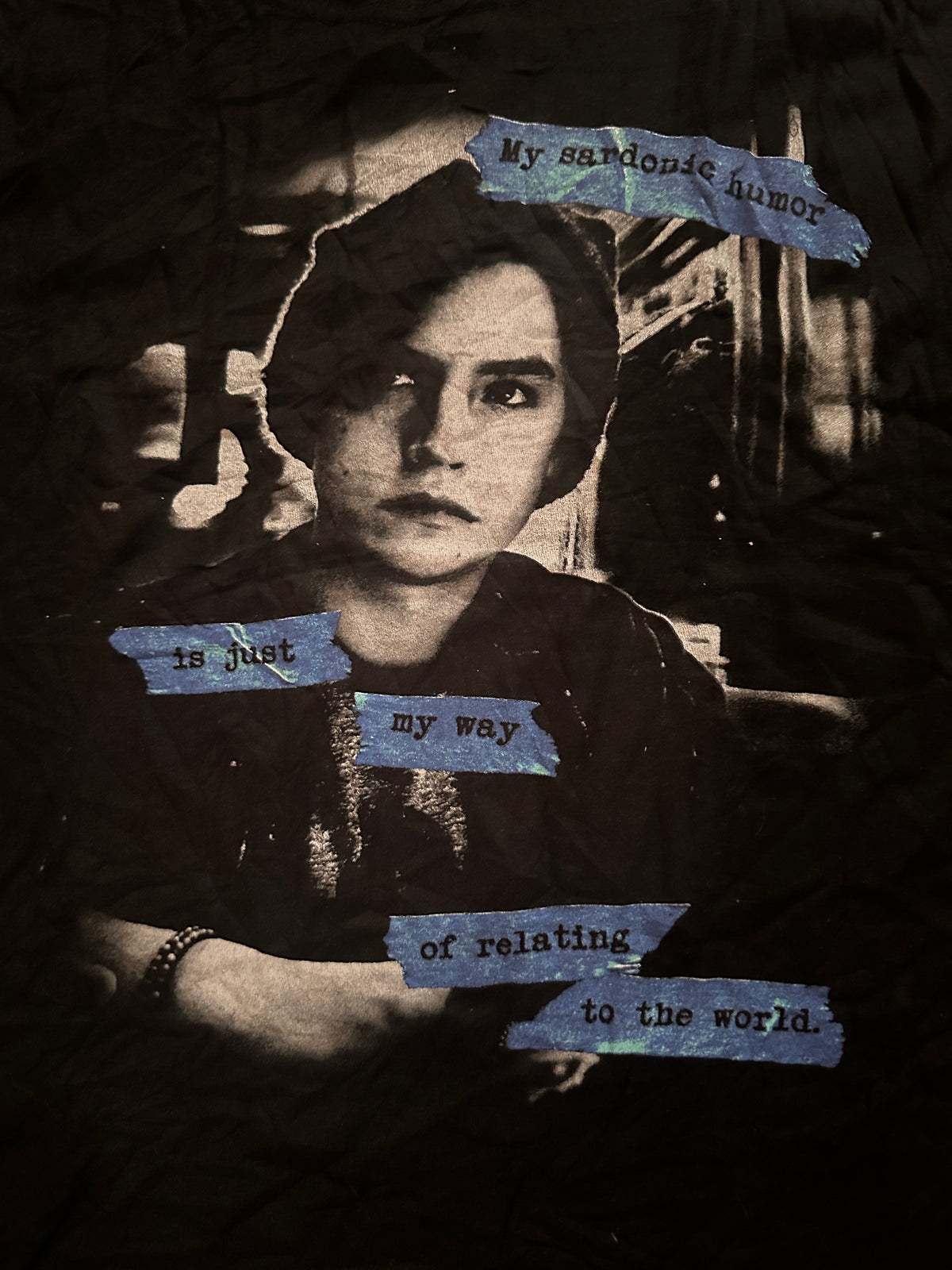 Riverdale Jughead Jones T-Shirt Sz XL Black Graphic Tee "My Sardonic Humor" Quote Ripple Junction