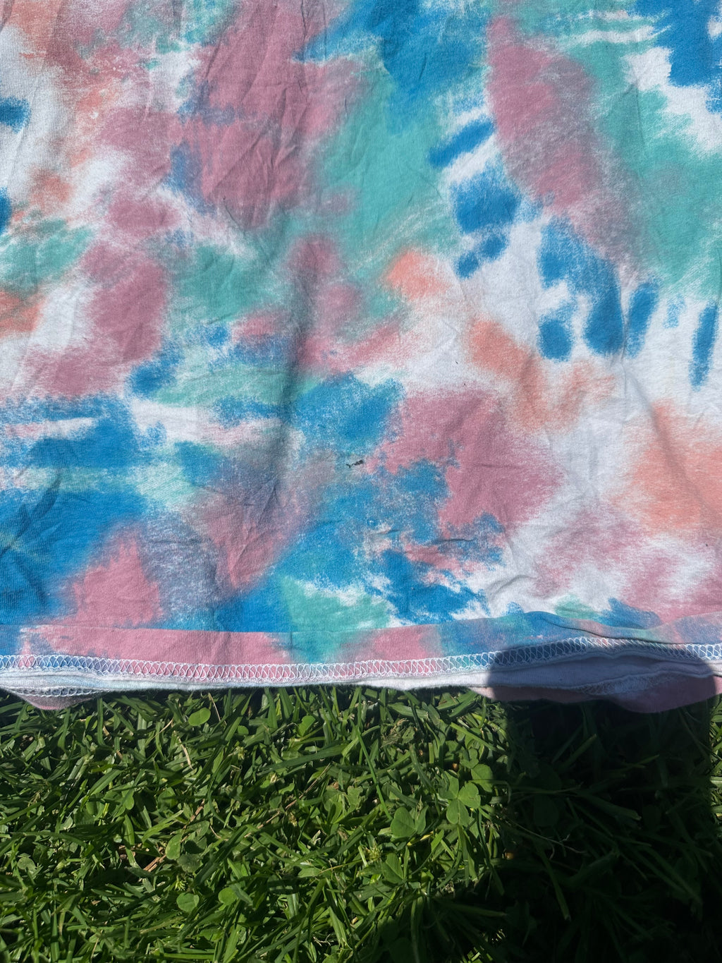 AC/DC High Voltage Tie-Dye Muscle Tank - Cotton Candy Wash - Sleeveless - Size M