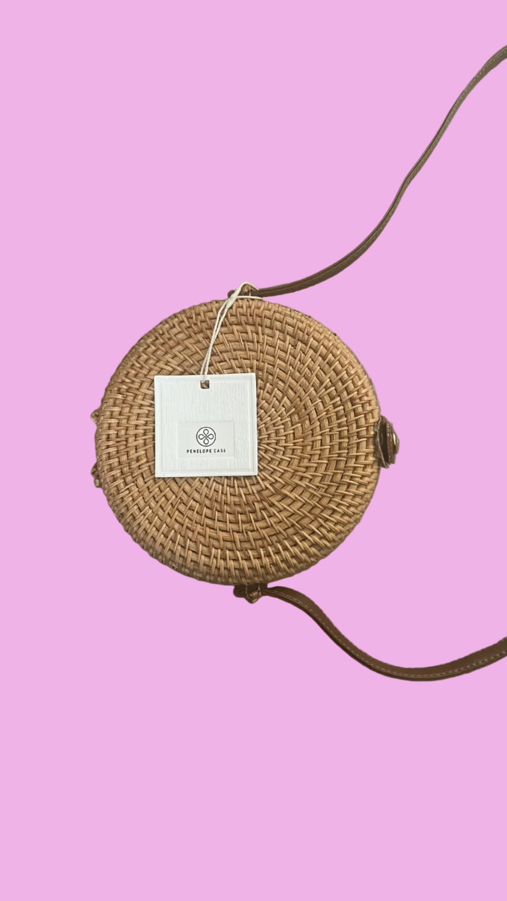 PENELOPE CASE Rattan Crossbody Bag - Brown