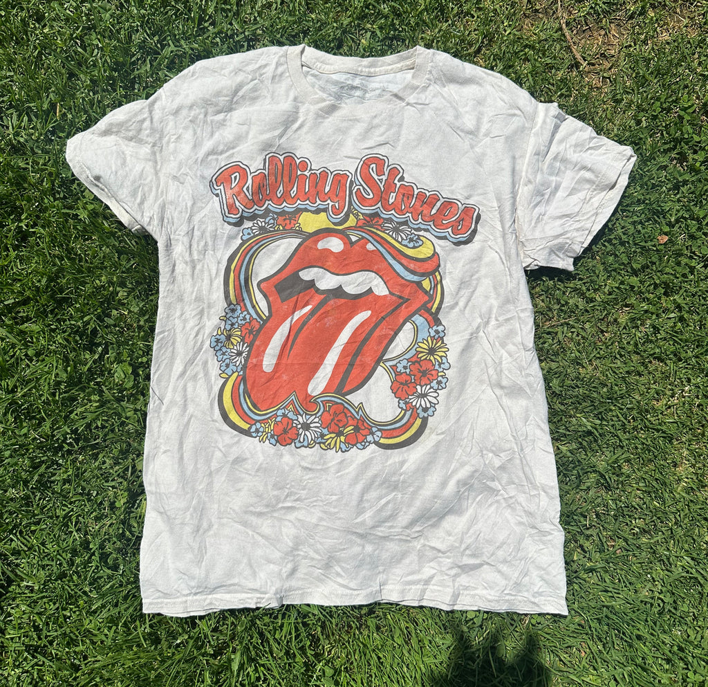 Rolling Stones “Tongue & Lips” Floral Logo Tee