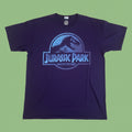 Jurassic Park T-Shirt Sz XL Purple Distressed Logo Tee Jurassic World Licensed